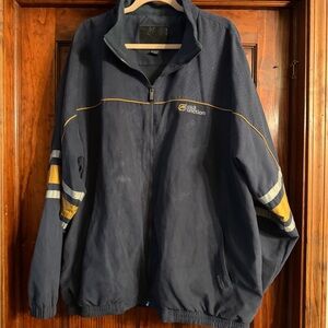 Classic Navy Windbreaker with Yellow Highlights